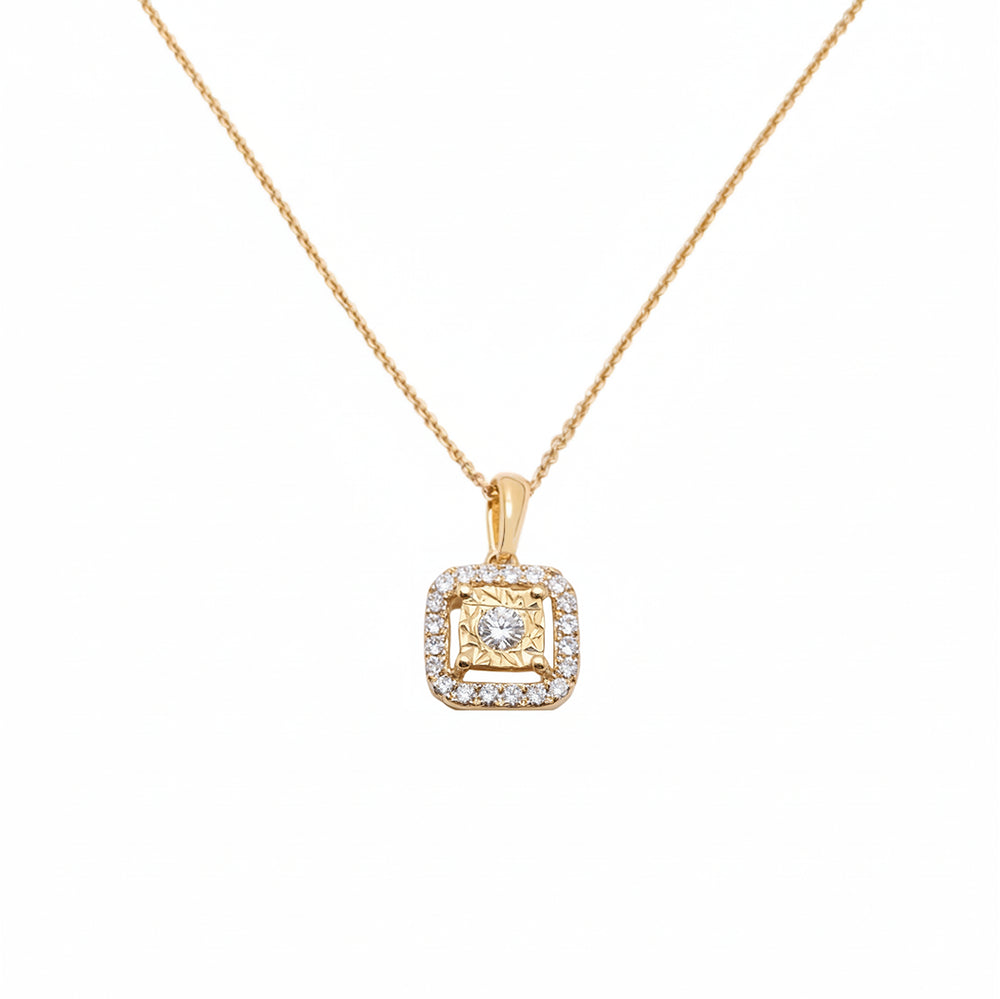 Dije de diamantes en oro amarillo 18K