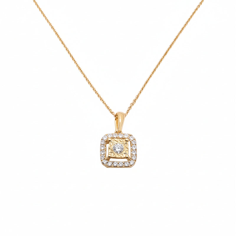Dije de diamantes en oro amarillo 18K