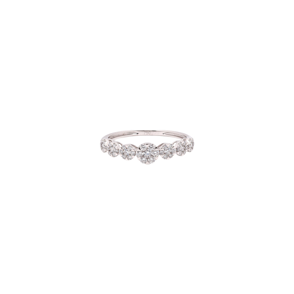 Anillo de diamantes en oro blanco 18K
