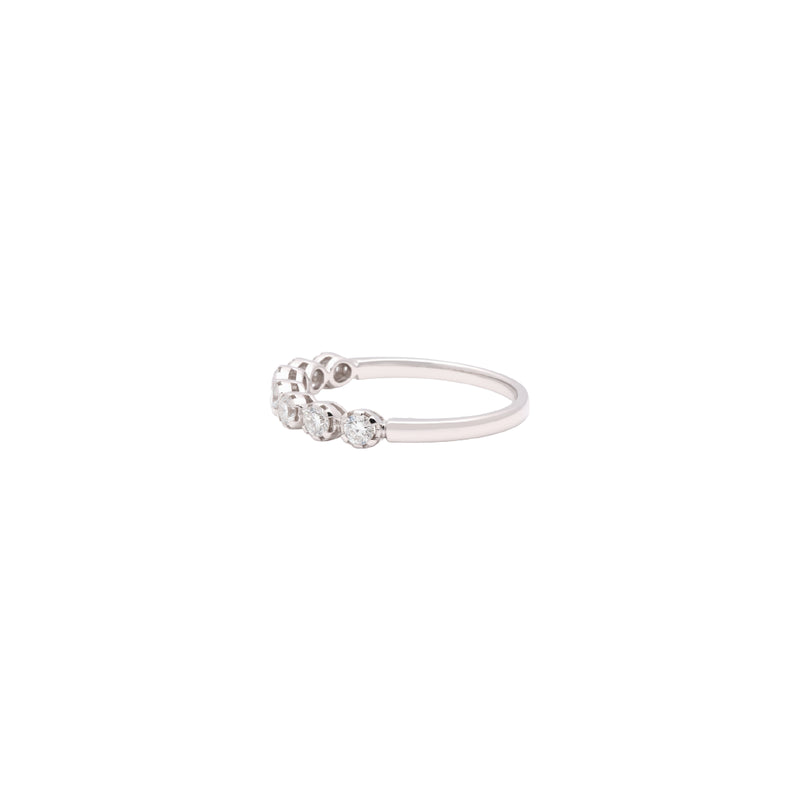 Anillo de diamantes en oro blanco 18K