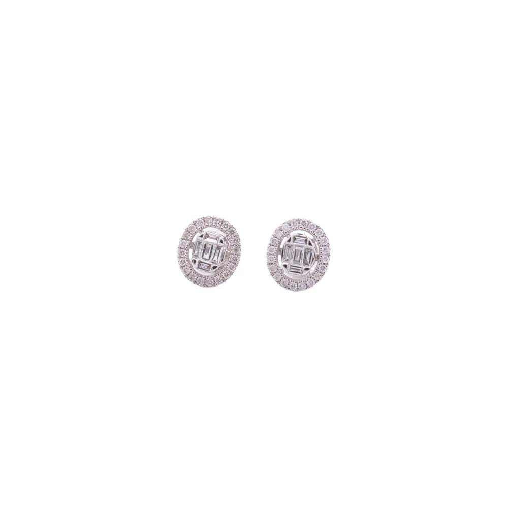 Aretes de diamantes en oro blanco 18K
